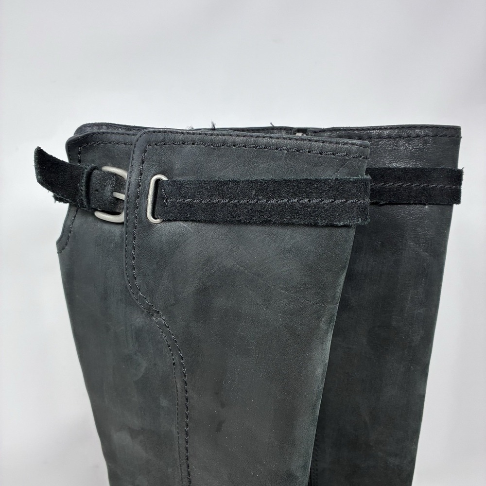 UGG Australia Women's 9 Darcie Tall Riding Leather Suede Boots Black Buckle - Picture 7 of 16